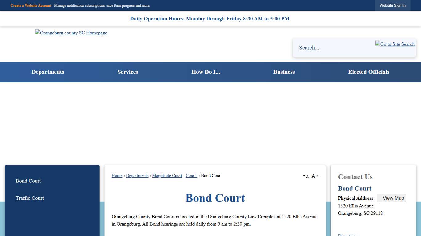 Bond Court | Orangeburg County, SC